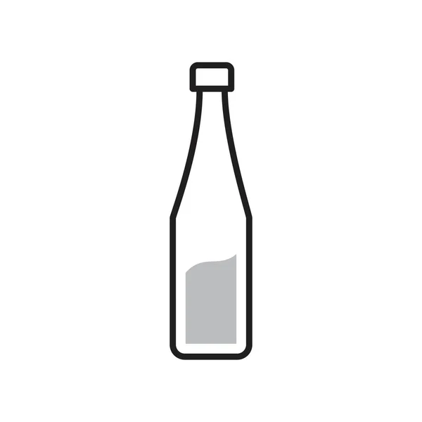 Bouteille de verre pour modèle d'icône liquide couleur noire modifiable. Bouteille de verre pour icône liquide symbole Illustration vectorielle plate pour la conception graphique et web . — Image vectorielle