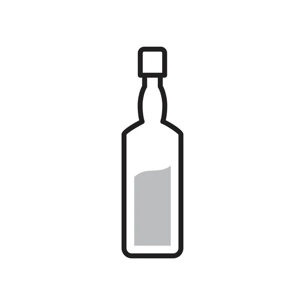 Bouteille de verre pour modèle d'icône liquide couleur noire modifiable. Bouteille de verre pour icône liquide symbole Illustration vectorielle plate pour la conception graphique et web . — Image vectorielle