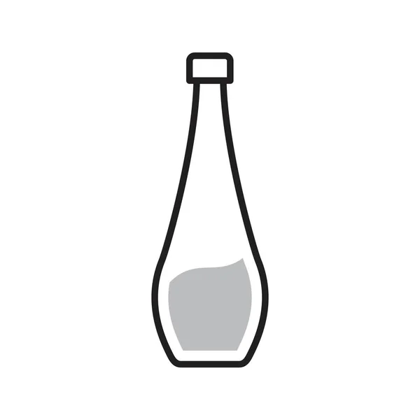 Bouteille de verre pour modèle d'icône liquide couleur noire modifiable. Bouteille de verre pour icône liquide symbole Illustration vectorielle plate pour la conception graphique et web . — Image vectorielle