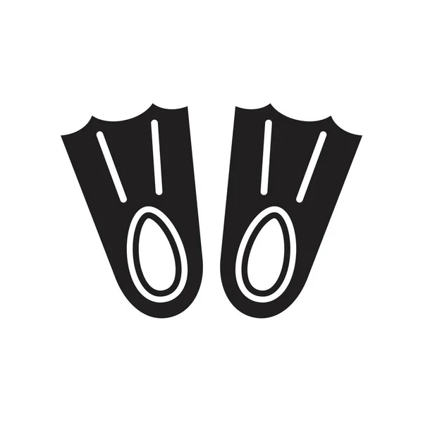 Zwemvliezen pictogram template zwart kleur bewerkbaar. Zwemvliezen pictogram symbool Vlakke vector illustratie voor grafisch en web design. — Stockvector