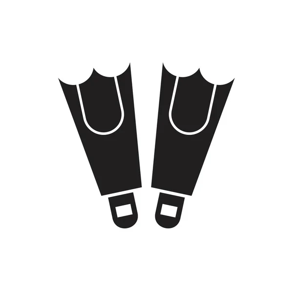 Zapatillas de natación plantilla icono de color negro editable. Aletas de natación icono símbolo Ilustración vectorial plana para diseño gráfico y web . — Vector de stock