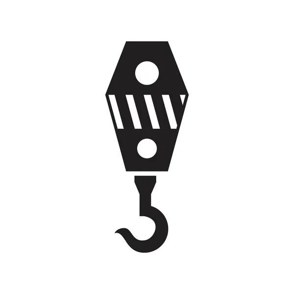 Pictograph of crane hook icon template preto cor editável. Pictograma do símbolo de ícone de gancho de guindaste Ilustração vetorial plana para design gráfico e web . —  Vetores de Stock