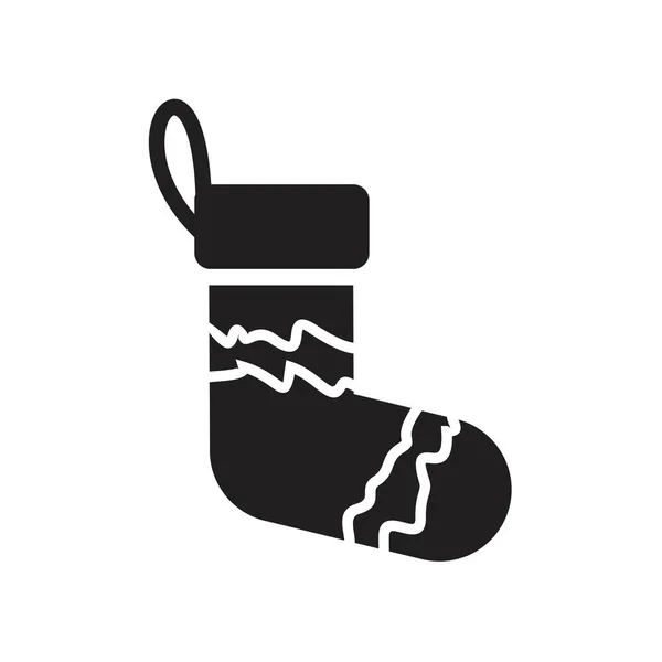 Christmas socks icon template black color editable. Weihnachtssocken Symbol Flache Vektorillustration für Grafik- und Webdesign. — Stockvektor