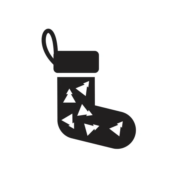 Natal kaus kaki templat ikon warna hitam dapat disunting. simbol ikon kaus kaki Natal Gambar vektor datar untuk desain grafis dan web . - Stok Vektor
