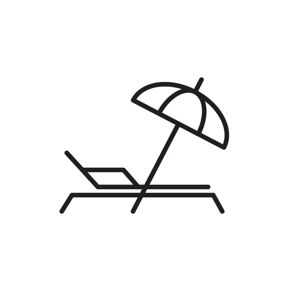 Стульчик с векторным зонтиком шаблон иконки черный цвет редактируется. Кресло с символом вектора зонта Плоская векторная иллюстрация для графического и веб-дизайна . — стоковый вектор