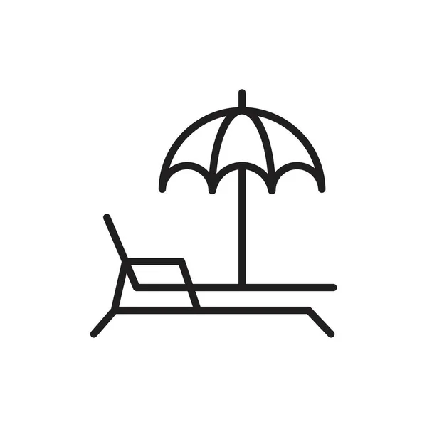 Стульчик с векторным зонтиком шаблон иконки черный цвет редактируется. Кресло с символом вектора зонта Плоская векторная иллюстрация для графического и веб-дизайна . — стоковый вектор