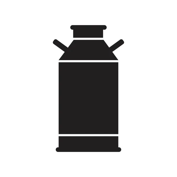 Urna de leche, plantilla icono de la jarra de leche de color negro editable. Urna de leche, símbolo del icono de la jarra de leche Ilustración vectorial plana para diseño gráfico y web . — Archivo Imágenes Vectoriales