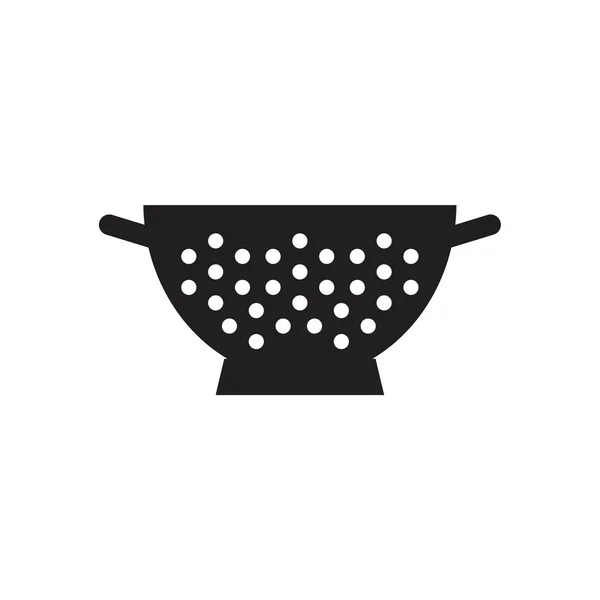 Colador plantilla icono de color negro editable. Icono de colador símbolo Ilustración vectorial plana para diseño gráfico y web . — Vector de stock