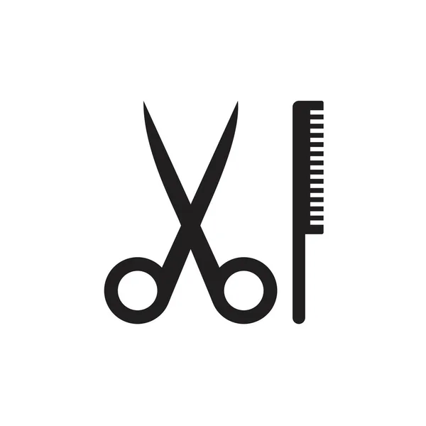 Šablona ikony hřeben a nůžky černá barva upravitelná. Ikona hřeben a nůžky Ikona plochý vektor ilustrace pro grafický a web design. — Stockový vektor