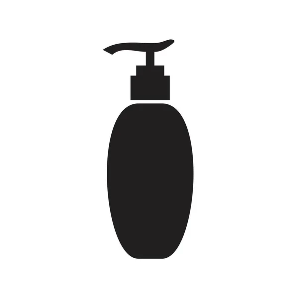 Gel, schuim of vloeibare zeepdispenser pomp plastic fles, vector pictogram sjabloon zwart kleur bewerkbaar. Pomp plastic fles, vector pictogram symbool Vlakke vector illustratie voor grafisch en web design. — Stockvector