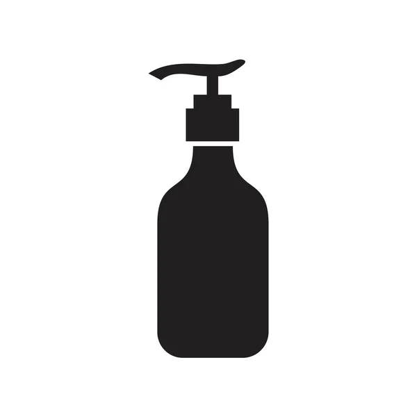 Gel, schuim of vloeibare zeepdispenser pomp plastic fles, vector pictogram sjabloon zwart kleur bewerkbaar. Pomp plastic fles, vector pictogram symbool Vlakke vector illustratie voor grafisch en web design. — Stockvector