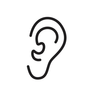 ear icon template black color editable. ear icon symbol Flat vector illustration for graphic and web design.