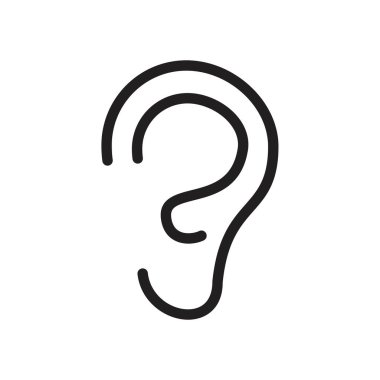 ear icon template black color editable. ear icon symbol Flat vector illustration for graphic and web design.