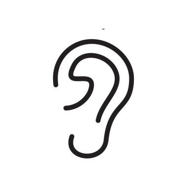 ear icon template black color editable. ear icon symbol Flat vector illustration for graphic and web design.