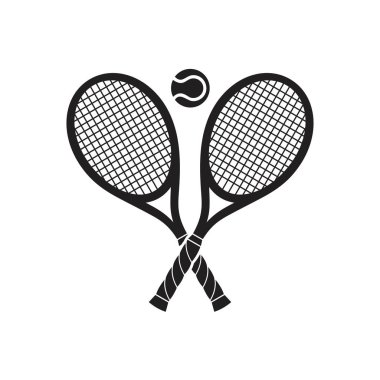 Tennis racket with ball sign icon template black color editable. Tennis racket with ball sign icon Infinity sign icon symbol Flat vector illustration for graphic and web design.