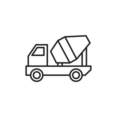 Concrete mixer icon template black color editable. Concrete mixer icon symbol Flat vector illustration for graphic and web design.