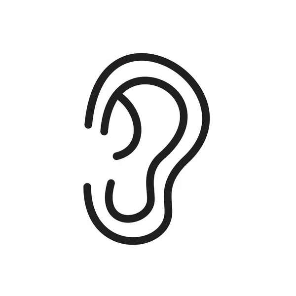 Oreja plantilla icono de color negro editable. icono de la oreja símbolo Ilustración vectorial plana para diseño gráfico y web . — Archivo Imágenes Vectoriales