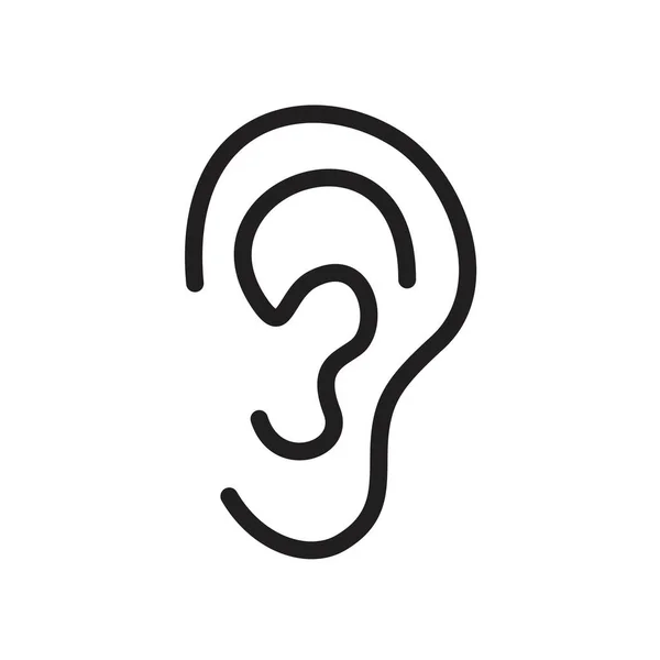 Ear icon template black color editable. ear icon symbol Flat vector illustration for graphic and web design. — Stock Vector