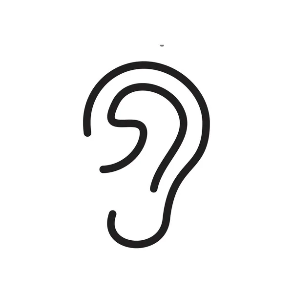 Oreja plantilla icono de color negro editable. icono de la oreja símbolo Ilustración vectorial plana para diseño gráfico y web . — Vector de stock