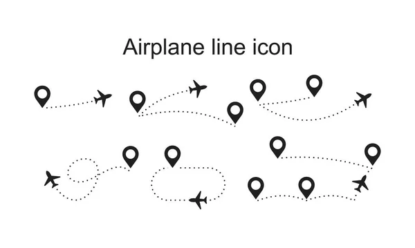 Flugzeuglinien-Icon-Vorlage schwarze Farbe editierbar. Symbolsymbol für Flugzeuglinie Flache Vektorillustration für Grafik- und Webdesign. — Stockvektor