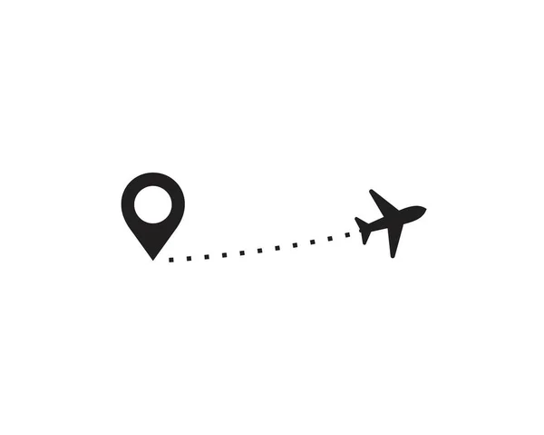 Linia lotnicza ikona szablon czarny kolor edytowalny. Symbol ikony linii samolotu Płaska ilustracja wektora grafiki i projektowania stron internetowych. — Wektor stockowy