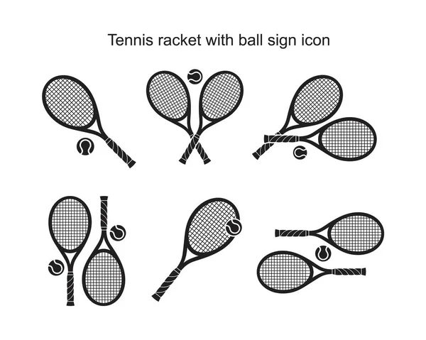 Raquette de tennis avec modèle d'icône de signe de balle couleur noire modifiable. Raquette de tennis avec icône de signe de balle Symbole d'icône de signe d'infini Illustration vectorielle plate pour la conception graphique et Web . — Image vectorielle