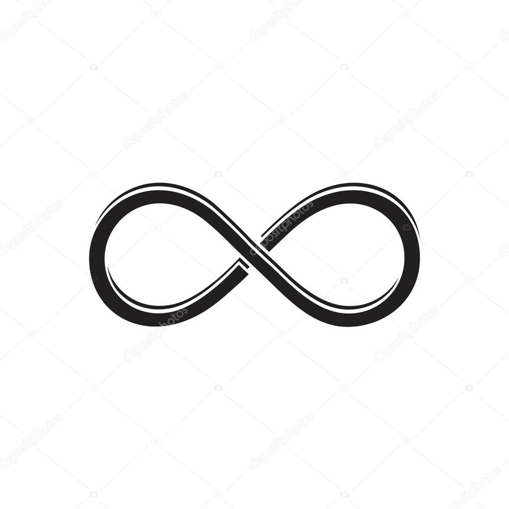 Infinity sign icon template black color editable. Infinity sign icon symbol Flat vector illustration for graphic and web design.