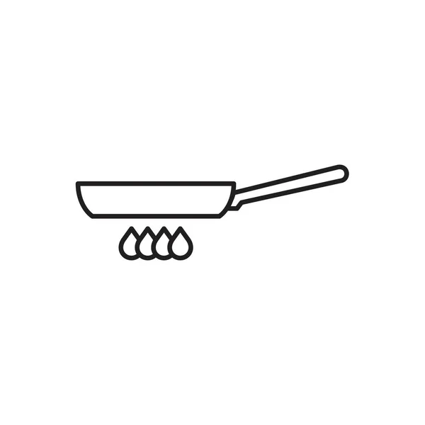 Frying pan ícone modelo de cor preta editável. Símbolo do ícone da frigideira Ilustração vetorial plana para design gráfico e web . — Vetor de Stock
