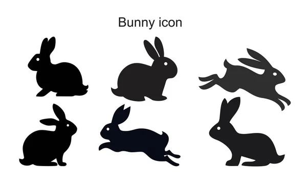 Bunny Icon Template schwarze Farbe editierbar. Häschen-Symbol Flache Vektorillustration für Grafik- und Webdesign. — Stockvektor