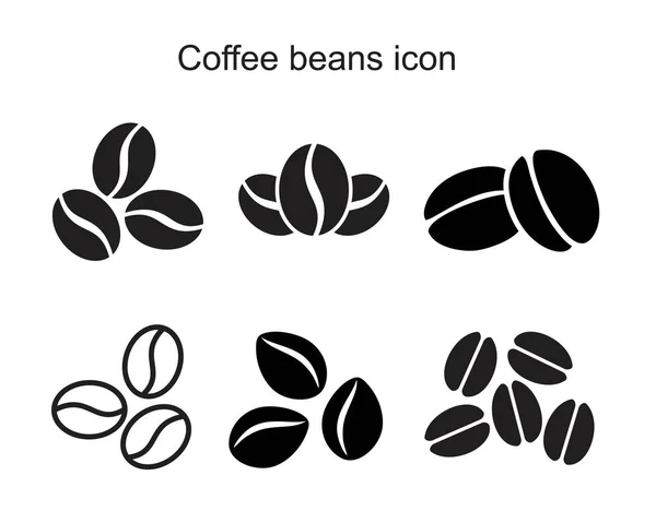 Plantilla icono granos de café de color negro editable. Icono de granos de café símbolo Ilustración vectorial plana para diseño gráfico y web . — Vector de stock