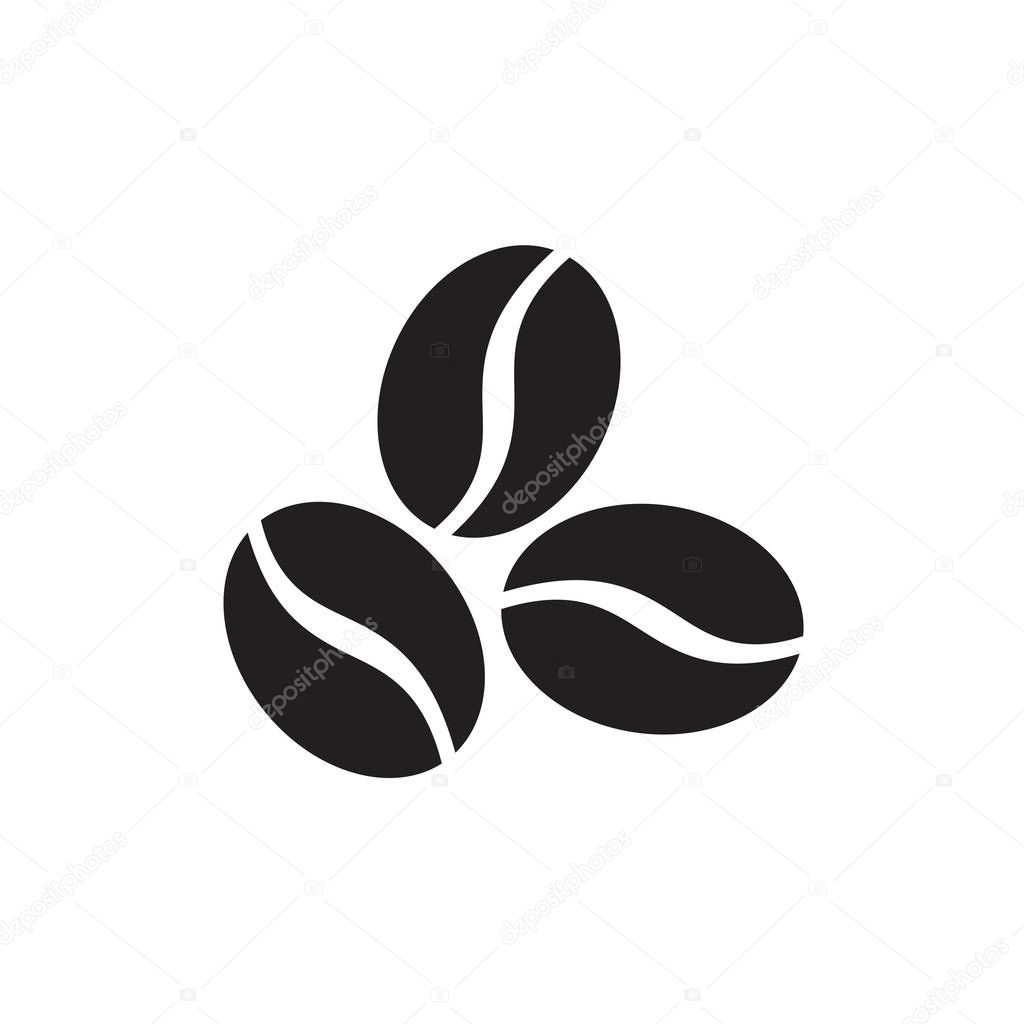 Coffee beans icon template black color editable. Coffee beans icon symbol Flat vector illustration for graphic and web design.