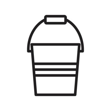 Kova simgesi şablonu siyah renk düzenlenebilir. Grafik ve web tasarımı için kova simgesi düz vektör çizimi.