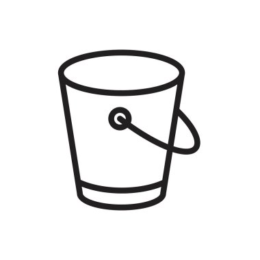 Kova simgesi şablonu siyah renk düzenlenebilir. Grafik ve web tasarımı için kova simgesi düz vektör çizimi.