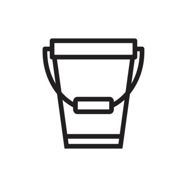 Kova simgesi şablonu siyah renk düzenlenebilir. Grafik ve web tasarımı için kova simgesi düz vektör çizimi.