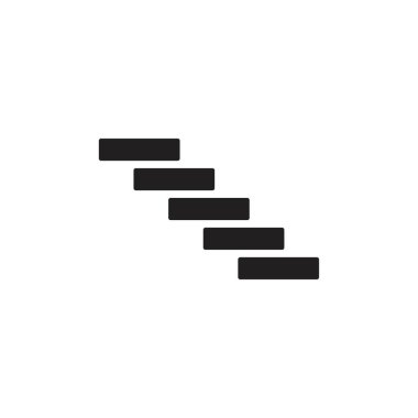 Merdiven simgesi siyah renkli düzenlenebilir şablon. Grafik ve web tasarımı için merdiven simgesi düz vektör çizimi.