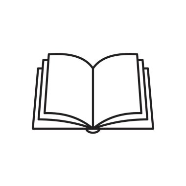 Kitap simgesi siyah renk düzenlenebilir şablonu. Grafik ve web tasarımı için Kitap simgesi Düz vektör çizimi.