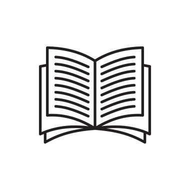 Kitap simgesi siyah renk düzenlenebilir şablonu. Grafik ve web tasarımı için Kitap simgesi Düz vektör çizimi.