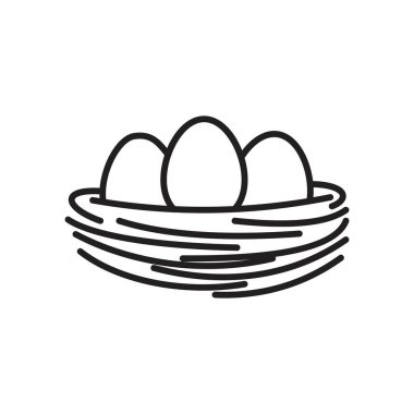 Yuva yumurta ikonu siyah renkli düzenlenebilir şablon. Yuva yumurta simgesi grafik ve web tasarımı için Düz vektör çizimi.