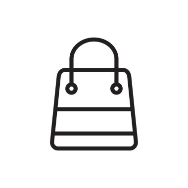 Simge şablonu siyah renk düzenlenebilir. Grafik ve web tasarımı için torba simgesi düz vektör çizimi.