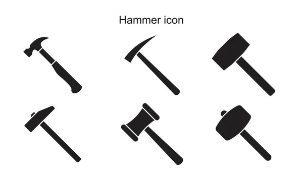 Hammer Icon Template Black Color Editable Hammer Icon Symbol Flat — 图库矢量图片