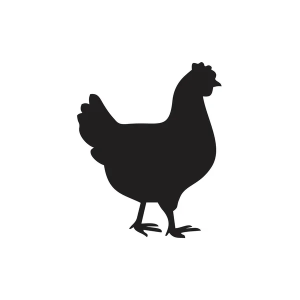 Tavuk simgesi şablonu siyah renkli düzenlenebilir. Grafik ve web tasarımı için tavuk simgesi düz vektör çizimi.