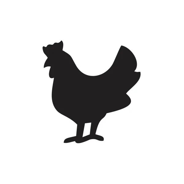 Szablon Ikony Kurczaka Czarny Kolor Edytowalny Symbol Ikony Kurczaka Płaska — Wektor stockowy