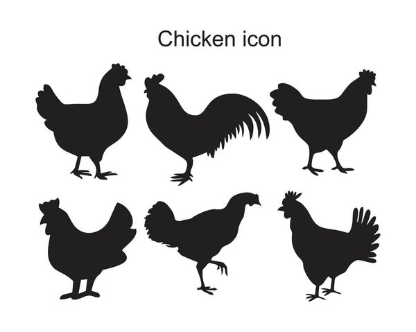Chicken icon template black color editable. Chicken icon symbol Flat vector illustration for graphic and web design.