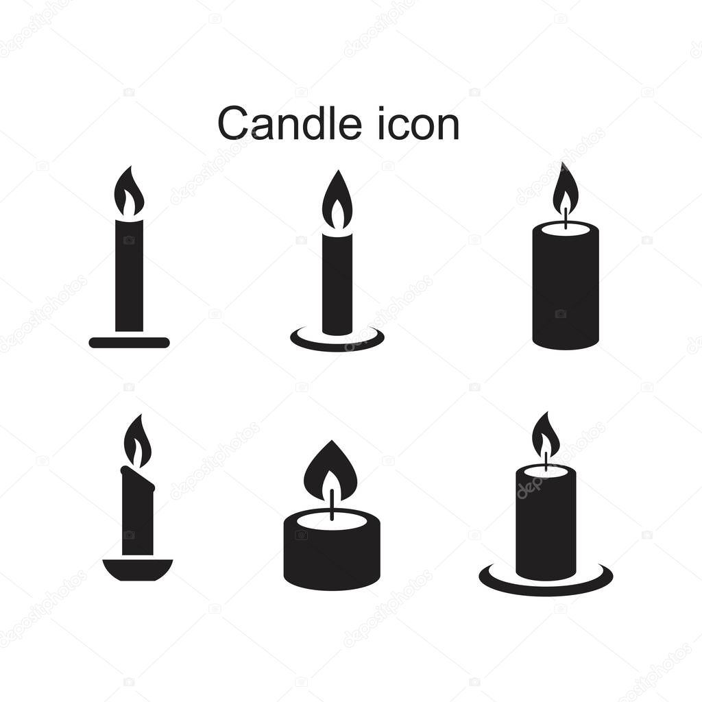 Candle icon template black color editable. Candle icon symbol Flat vector illustration for graphic and web design.