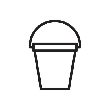 Kova simgesi şablonu siyah renk düzenlenebilir. Grafik ve web tasarımı için kova simgesi düz vektör çizimi.