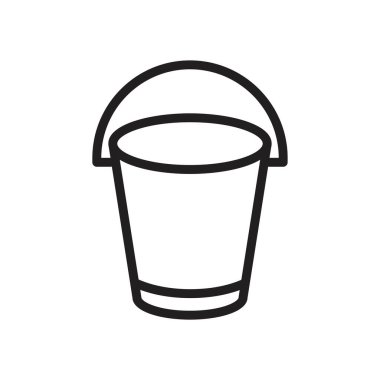 Kova simgesi şablonu siyah renk düzenlenebilir. Grafik ve web tasarımı için kova simgesi düz vektör çizimi.