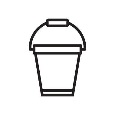 Kova simgesi şablonu siyah renk düzenlenebilir. Grafik ve web tasarımı için kova simgesi düz vektör çizimi.