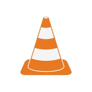 Trafik konisi simgesi siyah renkli düzenlenebilir şablon. Grafik ve web tasarımı için trafik konisi simgesi düz vektör çizimi.