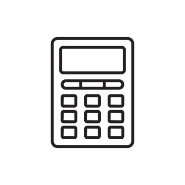 Hesap makinesi simgesi siyah renk düzenlenebilir şablonu. Grafik ve web tasarımı için hesap makinesi simgesi düz vektör çizimi.