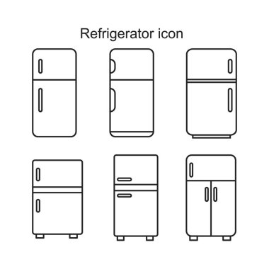 Buzdolabı simgesi siyah renkli düzenlenebilir şablon. Grafik ve web tasarımı için Düz vektör illüstrasyonuName.